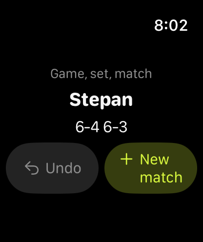 Game, set, match on the watch